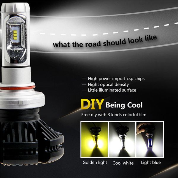 

car light 50w 12000lm 2pcs 9005 9006 led headlight kit hi lo beam bulbs xenon csp fog lamp dropship 19j18