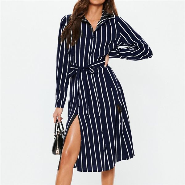 

women long dress summer striped chiffon beach dress casual tunic long sleeve office shirt elegant party vestidos, Black;gray