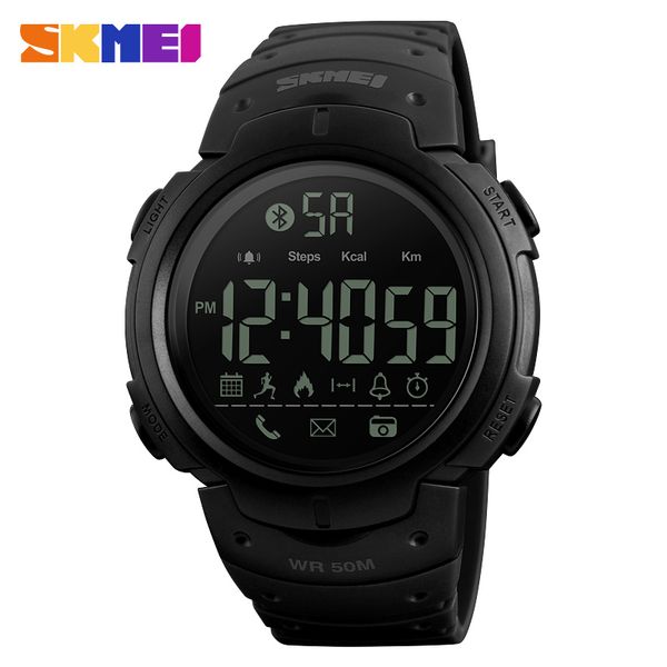 

skmei men smart sports watch calories pedometer digital reminder watches fitness bluetooth for ios android wristwatches 1301, Slivery;brown