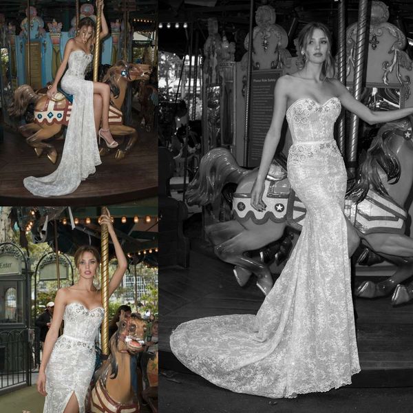 

2019 новые русалка свадебные платья милая рукавов кружева аппликации свадебные платья лиф sexy backless свадебное платье vestido де noiva, White