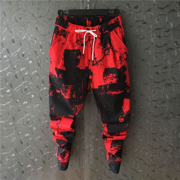 

new men camouflage cargo pants men street harem pants fitness trousers comfortable sweatpants cuffed joggers for male, Black