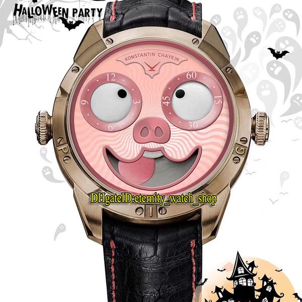 TW V3S Best Edition Konstantin Chaykin Moon Phase Joker Halloween Ferkel Zifferblatt NH35A Automatische mechanische Herrenuhr Leder Designeruhren