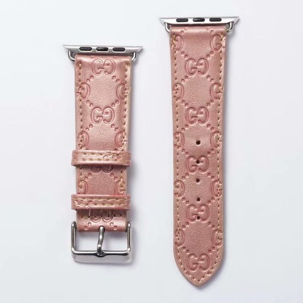 

for 44mm 42mm 40mm 38mm watch bands fashion luxury designer watchbands embossed leather belt smart watch straps grade wristbands