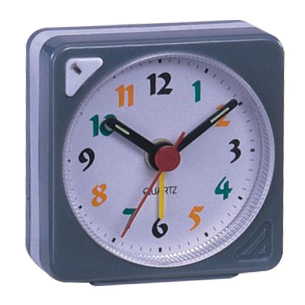 

luminous battery operated mini nightlight design analog plastic quartz durable alarm clock snooze lightweight non ticking