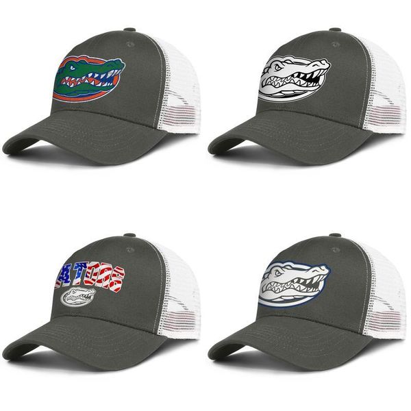 

florida gators football old print logo army-green for men and women trucker cap baseball design designer mesh hats white usa flag white, Blue;gray