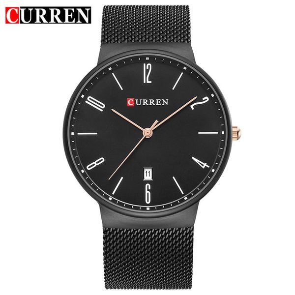 

cwp 2021 CURREN watch Men's Quartz Relogio Masculinos Dial Clock Ultra-thin Male Wrist Calendar Waterproof Business Steel, Green