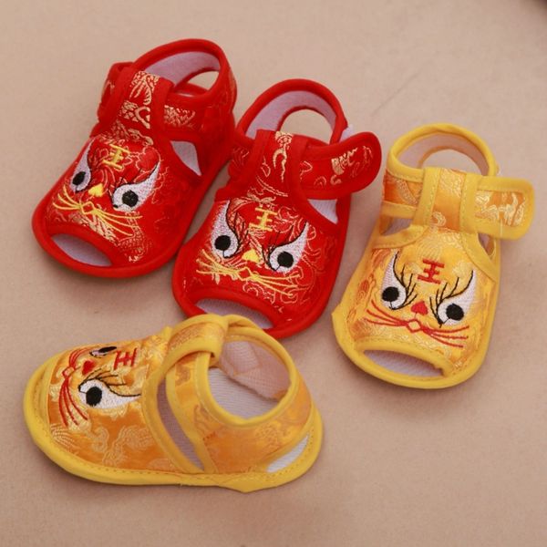 

tiger head 0-12 soft bottom sandals baby sandals silk baby toddler shoes satin shoes