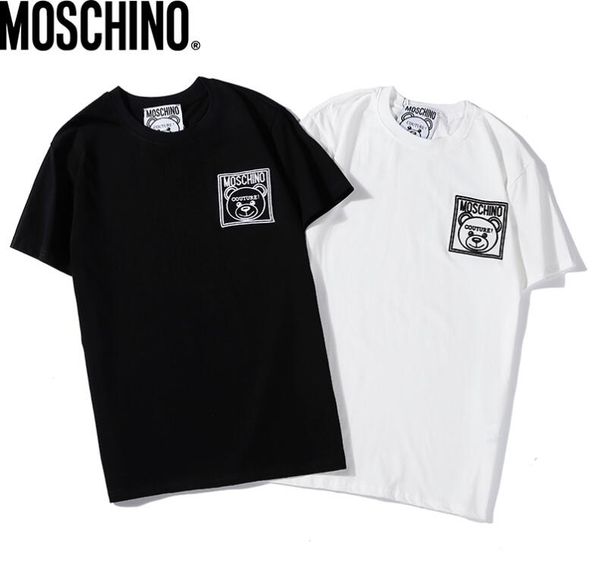 

новый mens конструктора тенниски способа mens одежда 2020 лето повседневная streetwear футболка rivet бленда хлопка шеи экипажа с коротким р, White