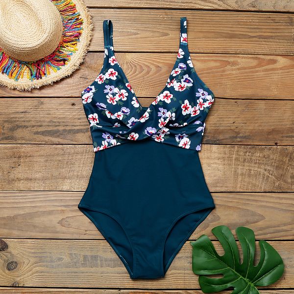 

2020 new one piece купальник плюс размер купальники женщины push-up купальниках женщины монокини bodysuit цветочные summer beach wear 2xl, White;black