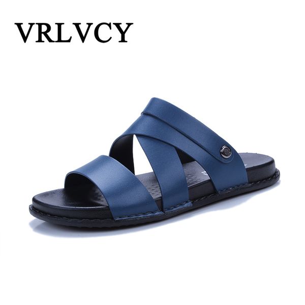 

summer men's slippers sandals fashion men's shoes summer beach slippers massage shoes, Black