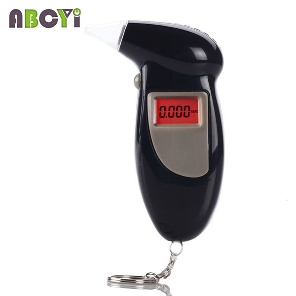 

100 pcs backlight three-digit lcd display key chain alcohol tester mouthpieces mini digital alcohol breathalyzer professional