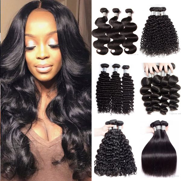 10a Human Hair Bundles Straight Body Wave Kinky Curly Deep Wave