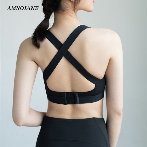 

adjustable women sport bra crop running fitness yoga gym bra padded super push up sports high impact active wear, White;black