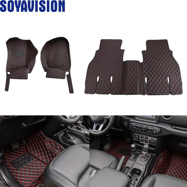 

floor mats artificial leather mat for accessories for wrangler jl 2018 foot pad decorate cover trim