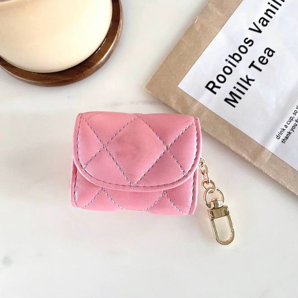 

luxury pu leather case for apple airpods pro protective cover hook clasp keychain anti lost fashion earphone cases