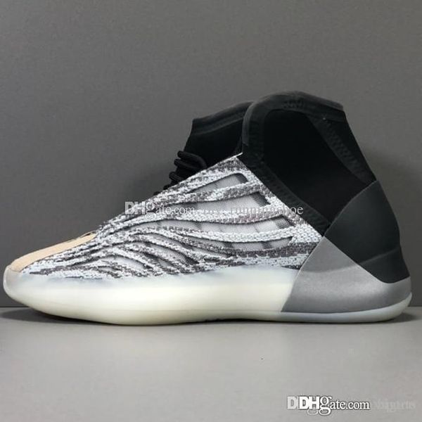 

with box men running shoes kanye west basketball quantum black zebra sports sneakers 3m reflective mens designer trainer, White;red