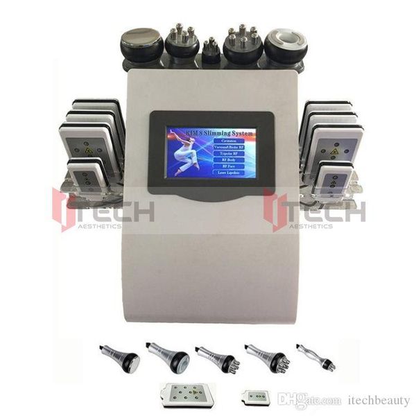 

650nm lipo laser 40khz cavitation 1-3mhzrf 80kpa vacuum slimming body weight loss machine fat burning machine, Black;white