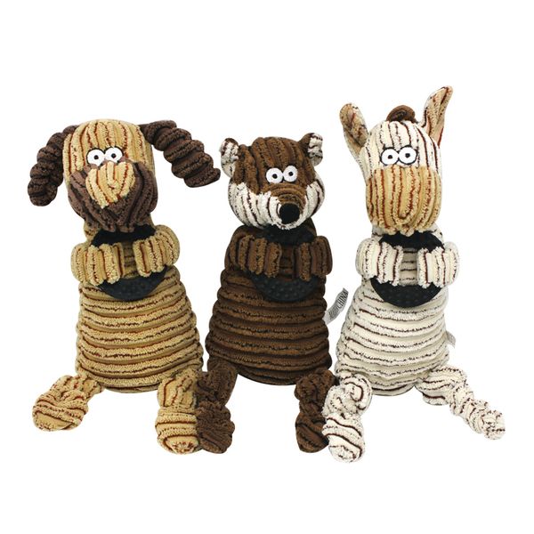 

chew toys dog puppy plush toys pet puppy chew plush sound donkey fox pet toys cachorro toy for clean teeth