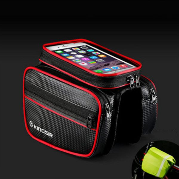 

outdoor bicycle front frame bag cycling bike tube pouch holder saddle panniers