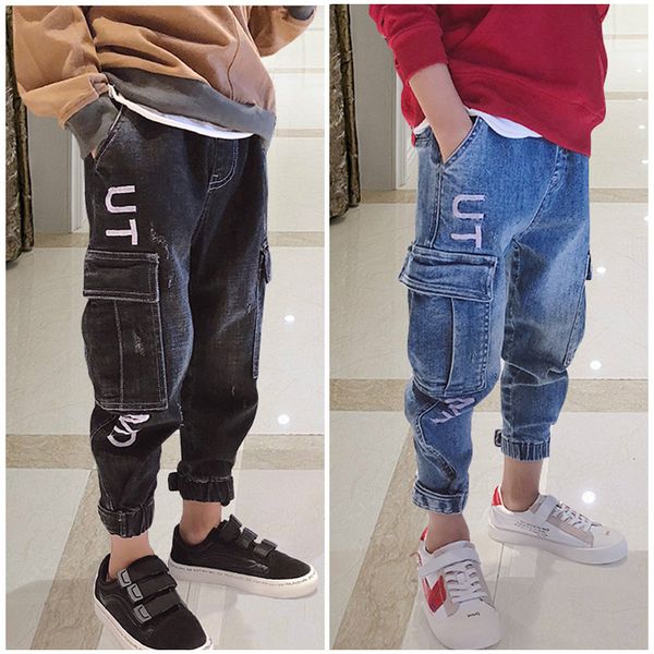 

2019 new children's jeans, fashion boy's jeans with spring autumn jeans boys. suitable for age: 3 5 7 8 10 12 14 years old, Blue