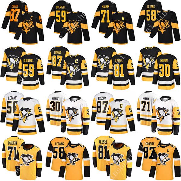

2019 stadium series pittsburgh penguins jersey 87 sidney crosby 71 evgeni malkin phil kessel kris letang lemieux matt murray guentzel hockey, Black;red