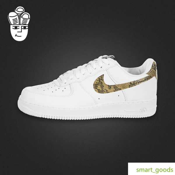

airs force 1 low premium "ivory snake" male casual shoes