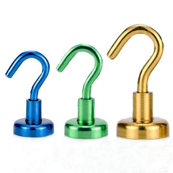 

1pcneodymium iron boron household metal plated color iron absorbing powerful magnet hook