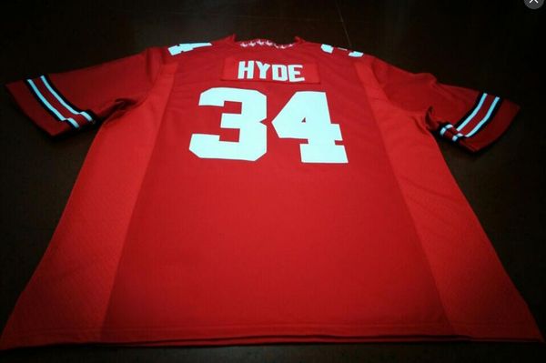 

custom men youth women #34 carlos hyde ohio state buckeyes football jersey size s-4xl or custom any name or number jersey, Black