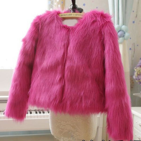 

искусственного меха пальто для женщин осень зима вскользь сжатый сплошной цвет женский длинный мех короткий жакет толстый слой new, Black