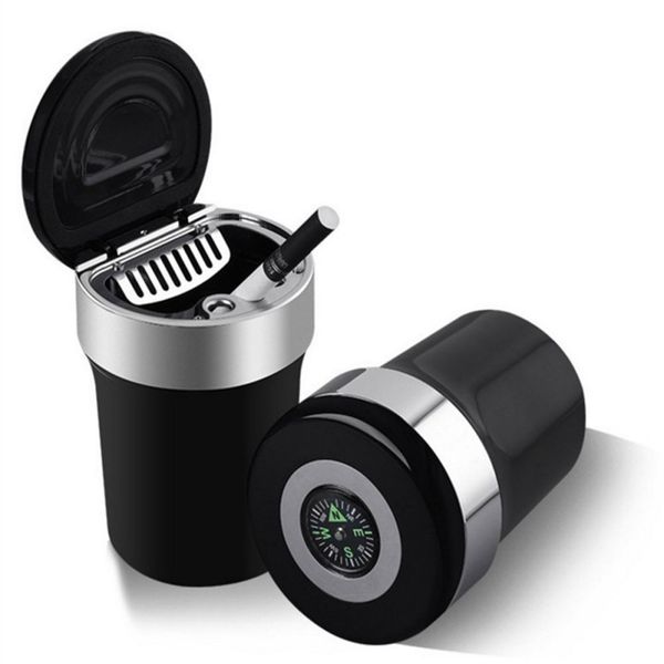 

auto car truck ashtray with led light and compass removable washable car ashtray new