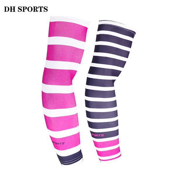 

dh sports 1 pair cycling arm warmers summer bike bicycle armwarmer outdoor uv protection sport cuff ridding running arm sleeves, Black