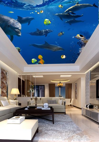 

custom ceilings ocean world dolphin 3d ceiling 3d ceiling murals wallpaper