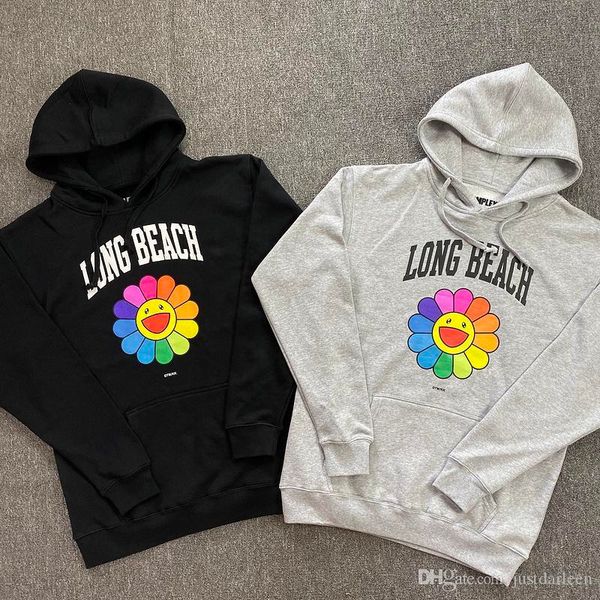 

19ss complexcon sun flower long beach hoodiestravis scott astroworld tour hip hop women and men sweatshirt, White;black
