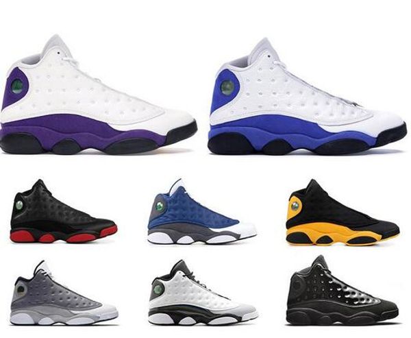 

13s mens basketball shoes court purple cap and gown atmosphere grey dirty bred hyper royal grey toe black cat 13 men sports sneakers