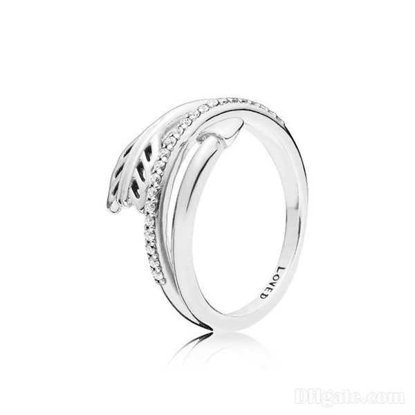 

rings new arrival 925 sterling silver love ring original box for pandora sparkling arrow ring women luxury designer cz diamond rings set, Slivery;golden