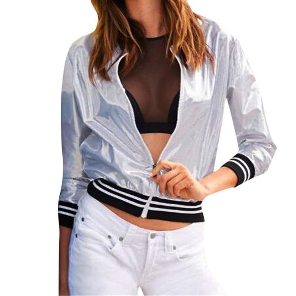 

ostrich streetwear turn-down collar jacket women and causal windbreaker basic jackets 2019 new baseball zippers jacket xl, Black;brown