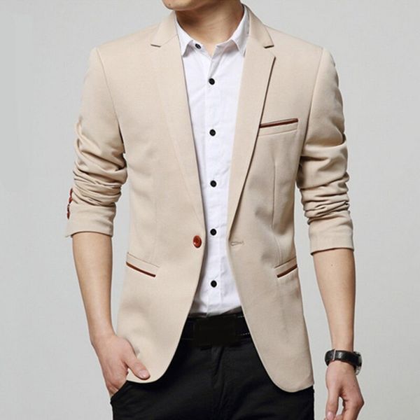 

pure color high-grade suit men business casual dress mens jacket slim fit blazers man coat size m-5xl, White;black