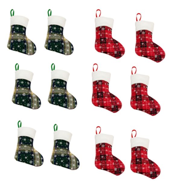 

12pcs christmas stockings gifts candy bag kids candy socks christmas tree home decoration tree hang pendant xmas stock