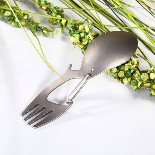 

3 in 1 multi-tool outdoor camping picnic titanium/stainless steel spoon tableware titanium fork ultralight titanium spork