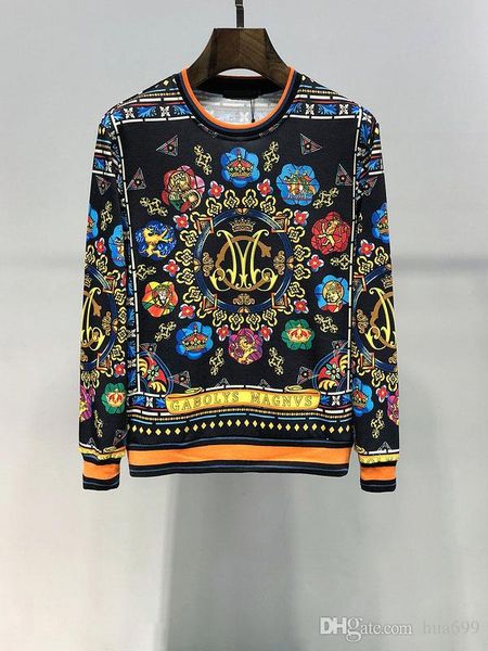 

оптово-3d молл осень париж top design красочные перья листья золотые цепочки medusa прохладный людей тонкий шаблон толстовка толстовки, Black