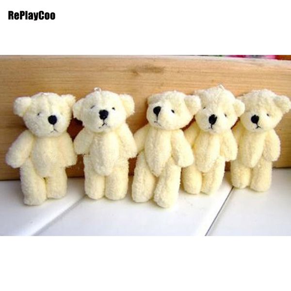 

100pcs/lot kawaii small joint teddy bears stuffed plush 6cm toy teddy-bear mini bear ted bears plush toys wedding gifts 109