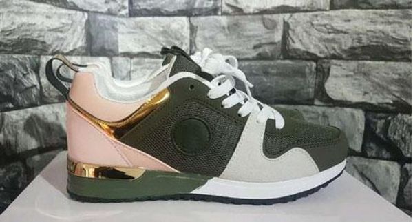 

2019 high new leather casual shoes women men designer sneakers shoes fashion leather lace up shoe mixed, Black