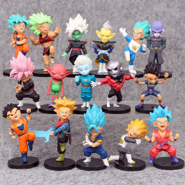

7.5cm dragon ball z action figures toys cartoon 16 styles goku vegeta siah dolls model deskdecoration c1731