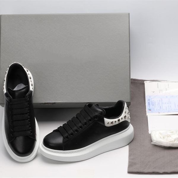 

over sized luxury platform designer shoe spikes studded black men women casual sneaker party full dress calfskin leather