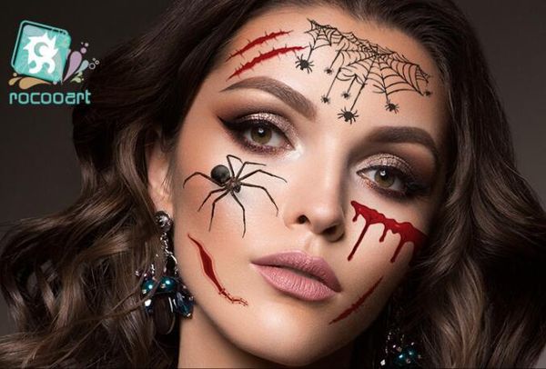 Neuer temporärer Halloween-Tattoo-Aufkleber HAICAR Tag der Toten Dia de los Muertos Gesichtsmaske Zuckerschädel Tattoo-Aufkleber GB1177