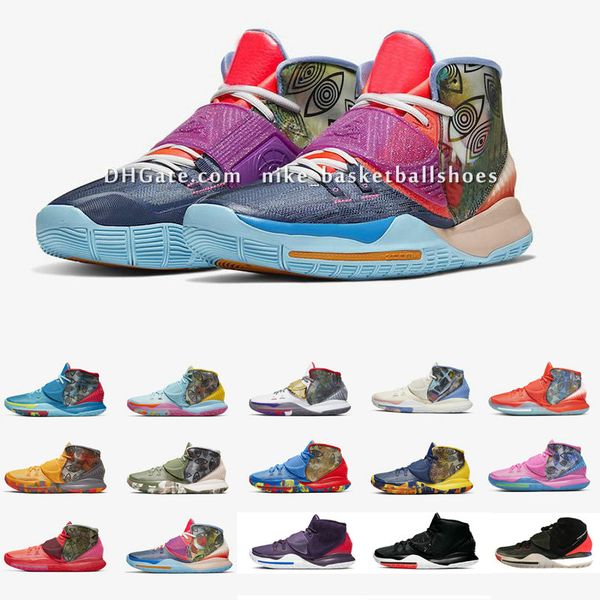 

кирие 6 vi pre-heat basketbal обувь ирвинга 6s женщины дети мальчики дети кроссовки 11 городских города с оригинальным размером коробки us4, Black