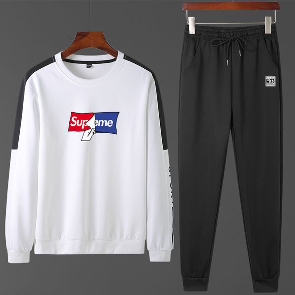 

дизайнер мужской осень тенденция свободного покроя костюм тонкий молодежь случайный спортивный свитер костюм прилив, White;black
