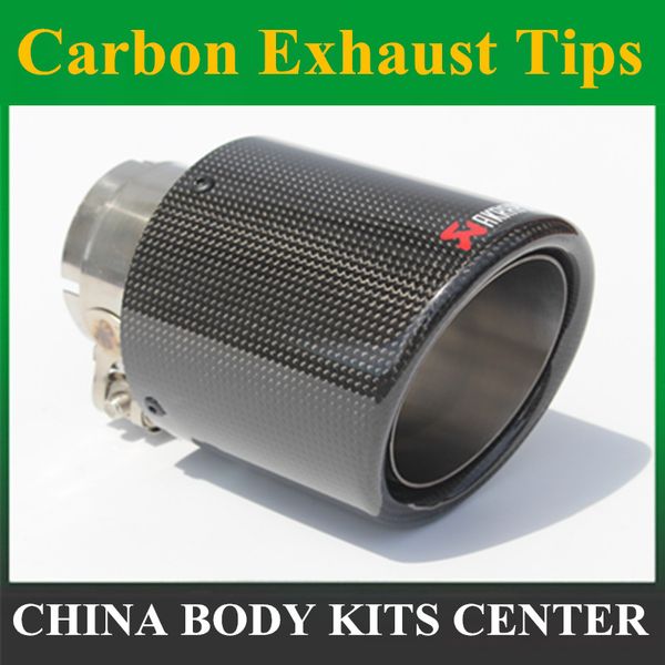 

new style glossy carbon exhaust tips ak akrapovic universal car exhaust tip muffler customized end pipes for car accessories