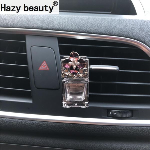 

empty bottle fashion crystal flowers perfume vase of air outlet of automobile air conditioner interior decorations car-styling