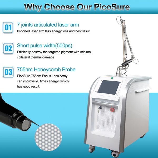 

q-switch laser beauty machine pigment removal pico laser 1064nm 532nm 755nm 1320nm tattoo removal picosecond pigment age spots remover, Black
